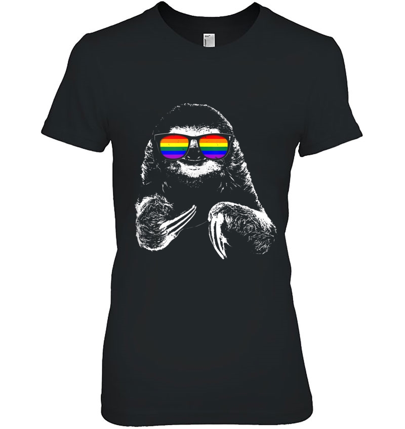 Lgbt Pride Sloth Rainbow Flag Sunglasses Tank Top Hoodie