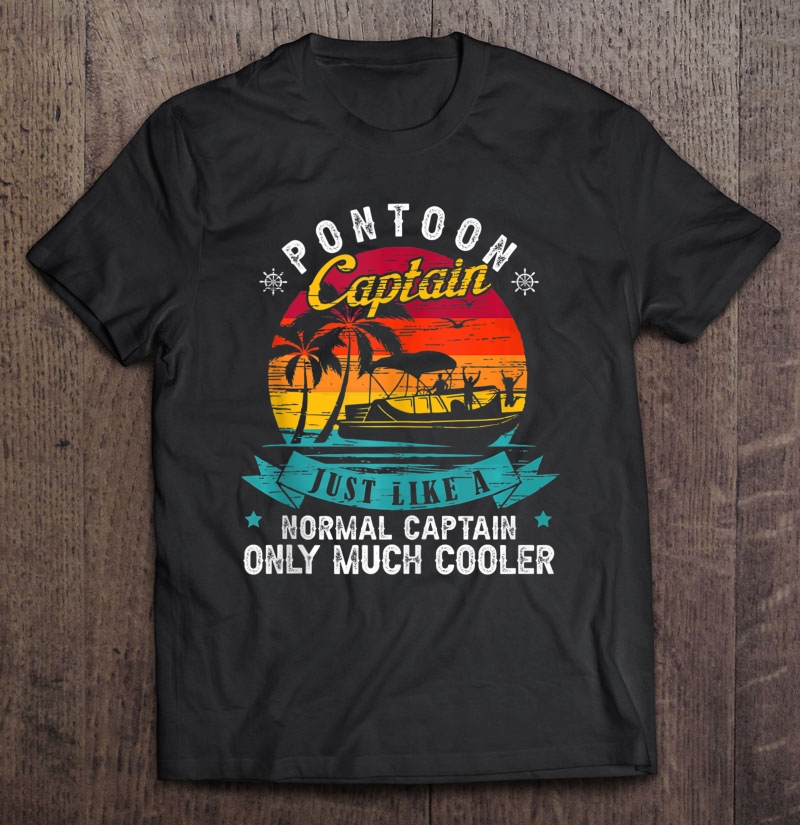 Pontoon Captain Shirt Vintage Retro Pontoon Boat Silhouette Tank Top Shirt