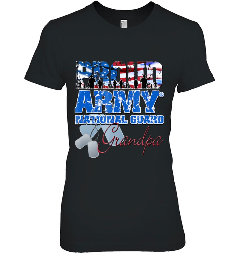 Proud Army National Guard Grandpa Usa Flag Shirt Men Hoodie