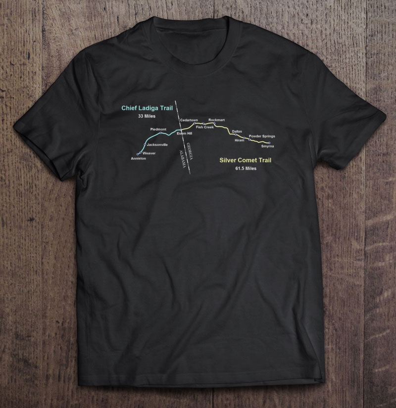 Silver Comet, Chief Ladiga Trail Route Map Shirt