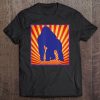 Silverback Gorilla Stares On Retro Sunburst Design Tee