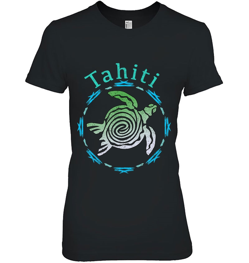 Tahiti Vintage Tribal Turtle Gift Ladies Tee