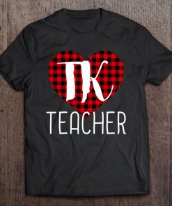 Tk Teacher Valentine's Day Buffalo Plaid Heart Tee Tee