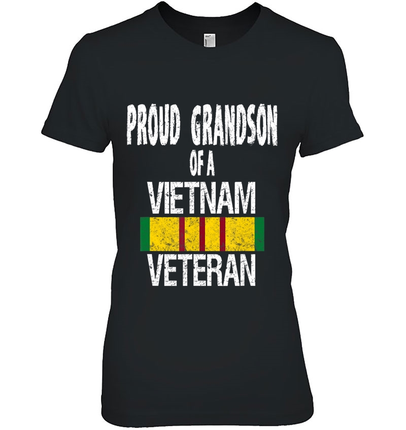 Us Military Family Proud Grandson Of A Vietnam Veteran Ladies Tee