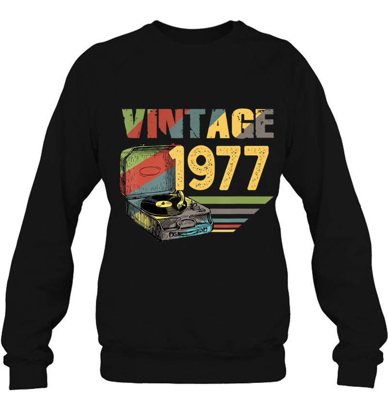 Vintage 1977 Record Players Lover Vinyl Retro Birthday Shirt Mugs