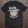 Vintage Sloth Running Team Funny Sloth Obsessed Distressed Tee