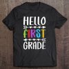 Womens Hello First Grade 1St Grade Teacher Student Gift V-Neck Tee