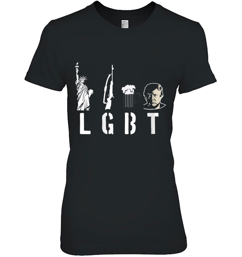 Womens Liberty Guns Beer Trump - Lgbt V-Neck Hoodie