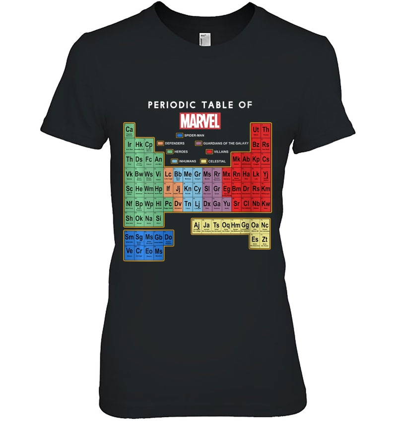 Womens Marvel Periodic Table Of Characters V-Neck Hoodie