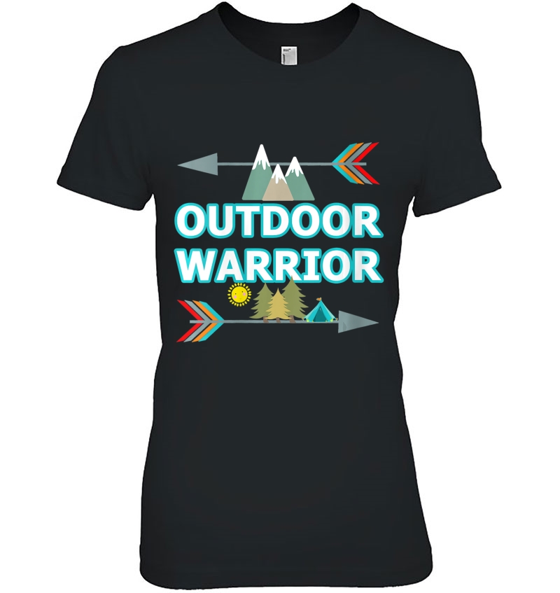 Womens Outdoor Warrior Cute Camping Hiking Gift Road Trip Camper V-Neck Hoodie