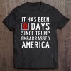 Zero 0 Days Since Trump Embarrassed Our Country Tee