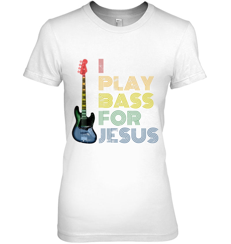 I Play Bass For Jesus Guitar Lover Gift Vintage Retro 80S Hoodie