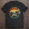 2002 Vintage 18 Years Old 18Th Birthday Tee