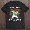 Awesome Since 2014-5Th Birthday Shirt Unicorn Colourful Tee