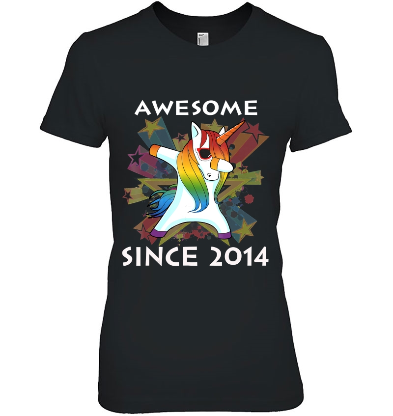 Awesome Since 2014-5Th Birthday Shirt Unicorn Colourful Hoodie