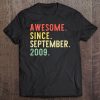 Awesome Since September 2009 10Th Birthday 10 Years Old Tee