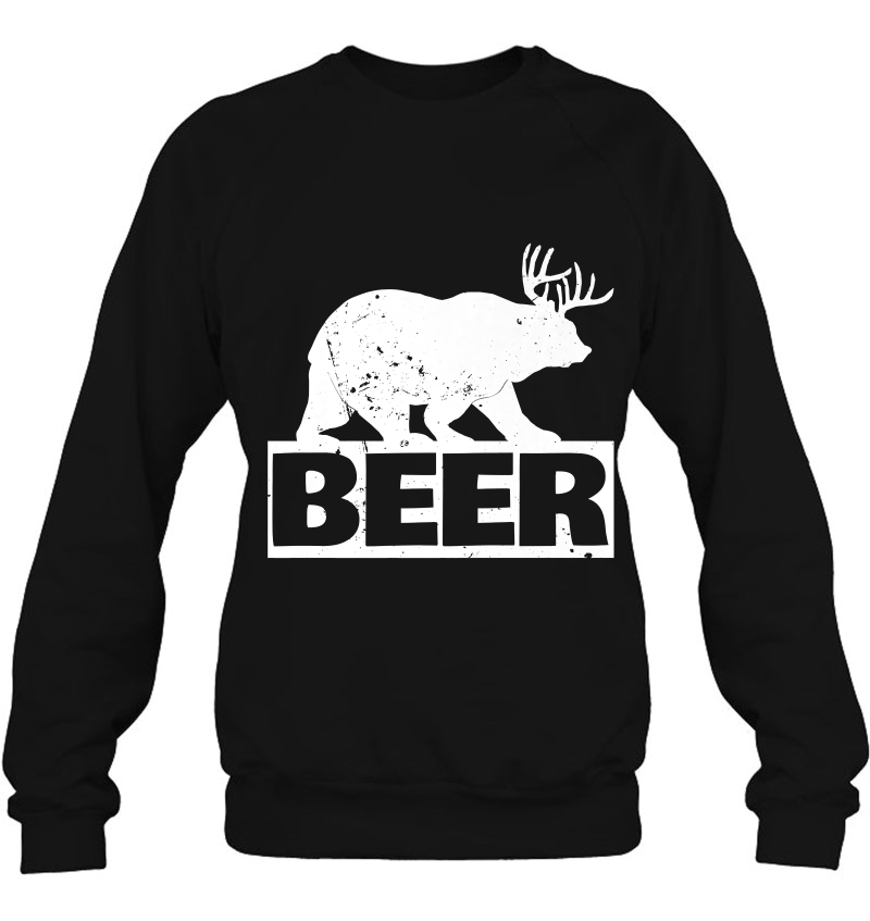 Beer Bear Plus Deer Equals Beer Funny Drinking Vintage Sweatshirt