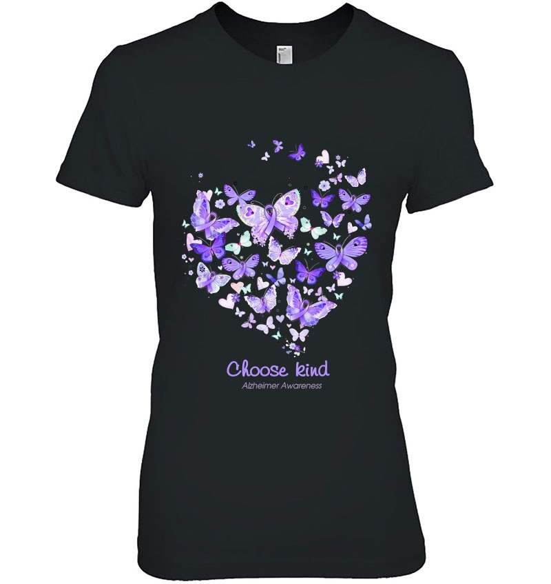 Choose Kind Alzheimer Awareness Butterflys Heart Hoodie