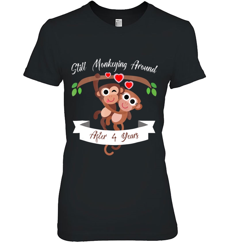 4Th Wedding Anniversary Funny Monkey Couple Shirt Hoodie