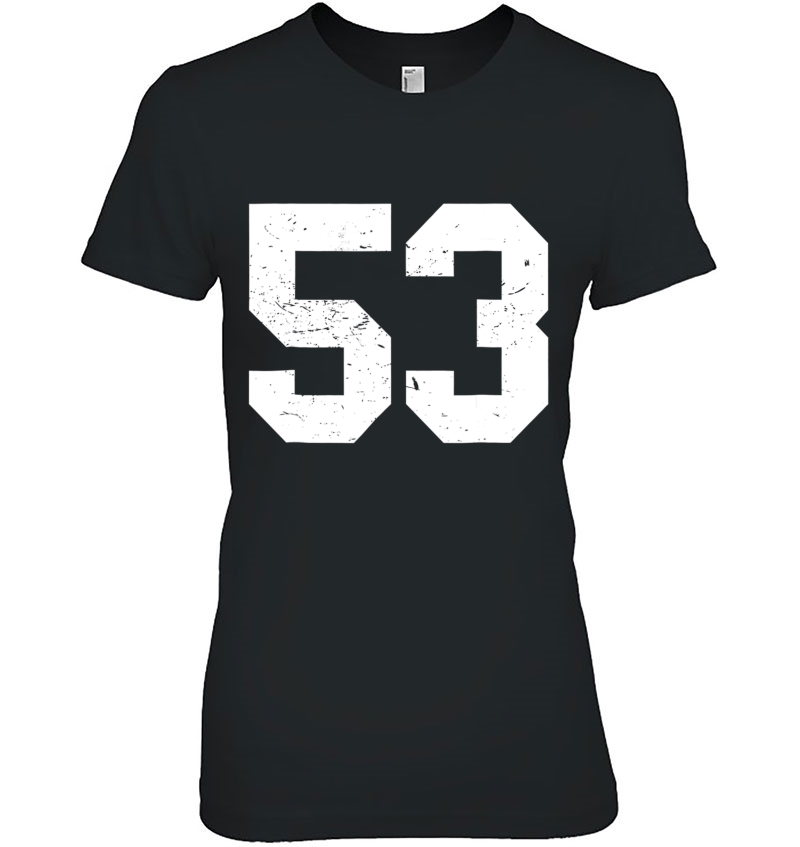 53 Sports Fan Player Number 53 Game Winner Lucky Ladies Tee