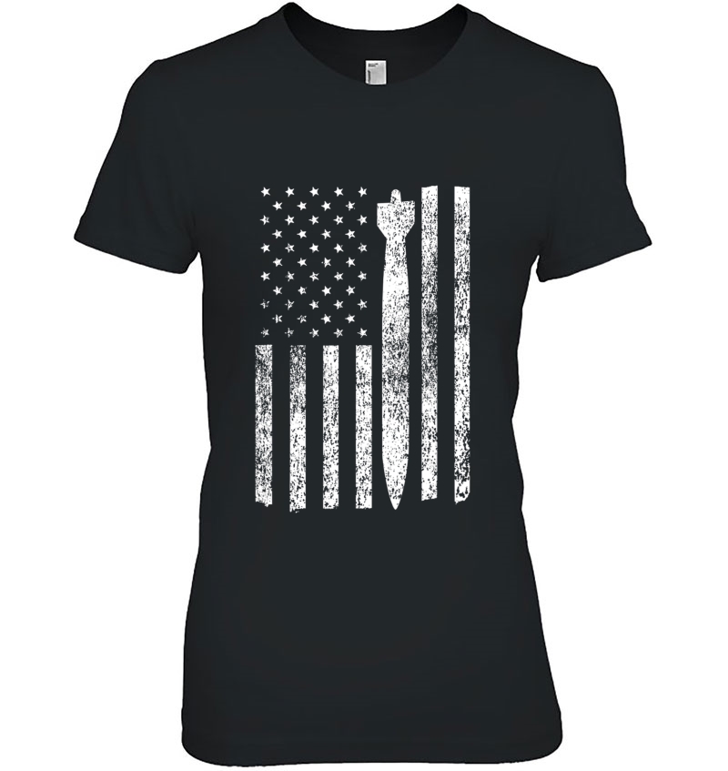 Air Force Ammo American Flag Bomb Distressed Ladies Tee