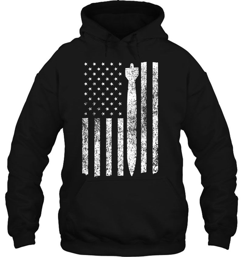 Air Force Ammo American Flag Bomb Distressed Hoodie