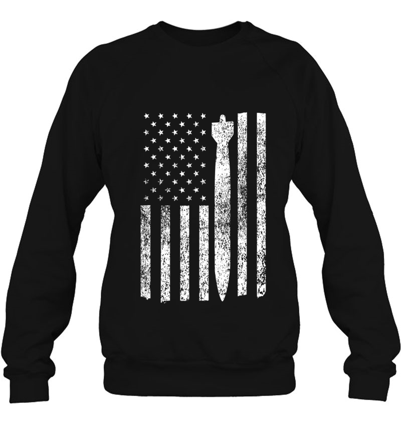 Air Force Ammo American Flag Bomb Distressed Sweatshirt