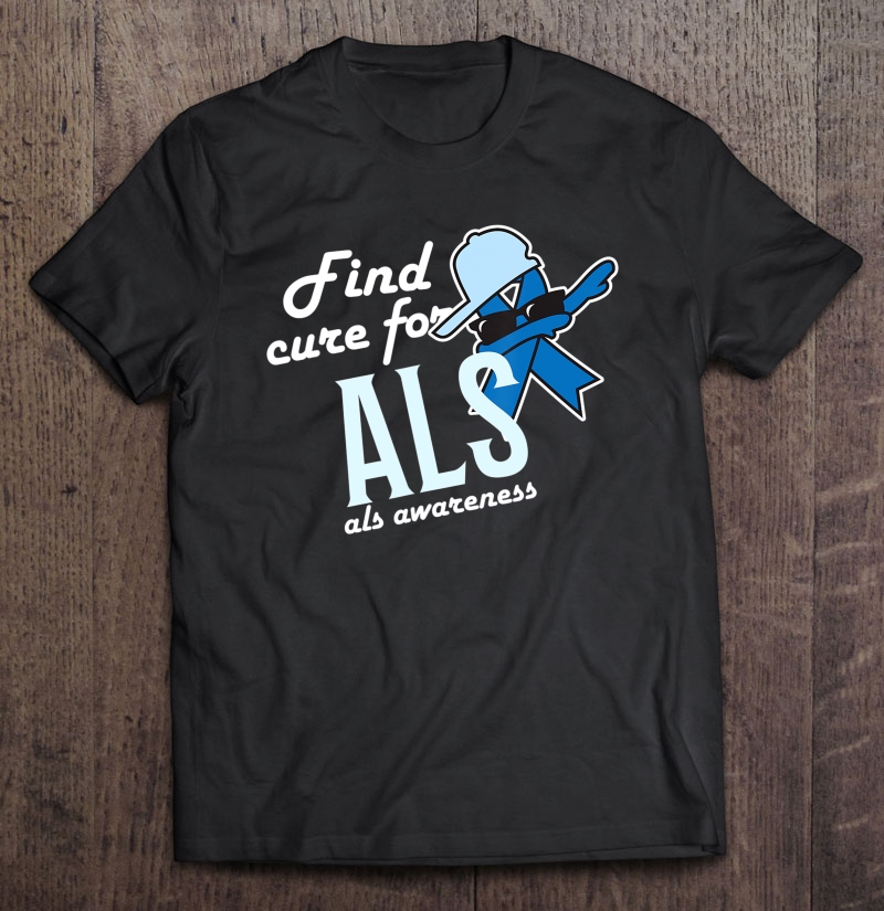 Als Awareness Tee Butterfly Blue Dabbing Ribbon Cute Gift Shirt