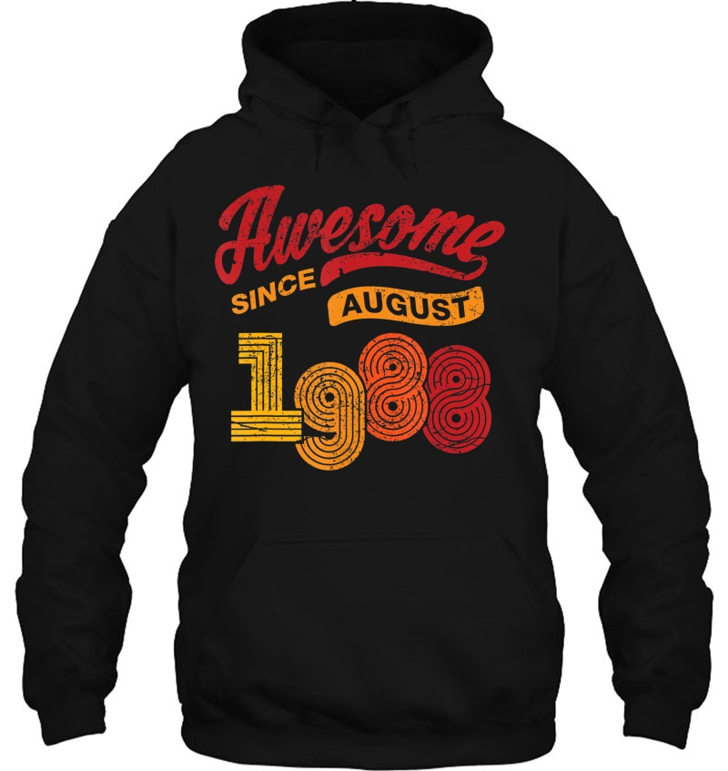 Awesome Since August 1988 - 32 Years Old 32Nd Birthday Gift Hoodie