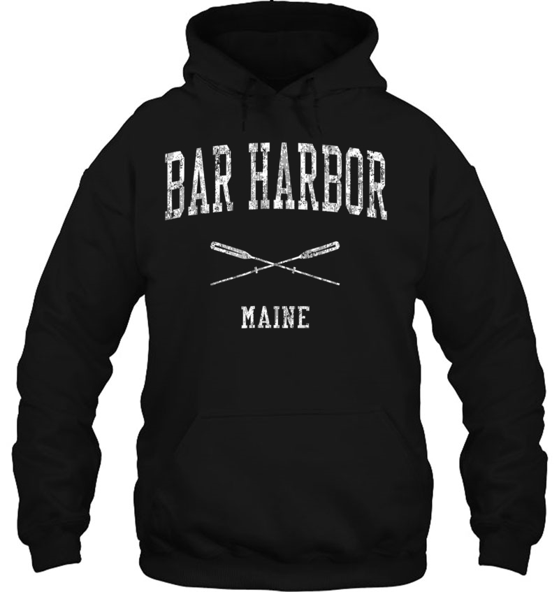 Bar Harbor Maine Me Vintage Nautical Sports Design Tee Hoodie