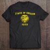 Blue Vintage Oregon Flag Retro State Usa Tee