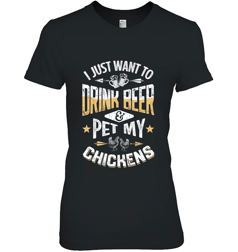 Drink Beer And Pet My Chickens Chicken Lover Women Hoodie