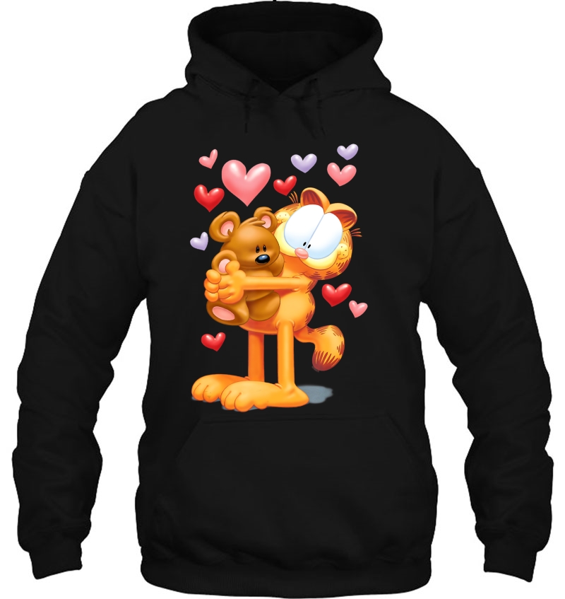 Garfield Hugging Pooky With Hearts Mugs