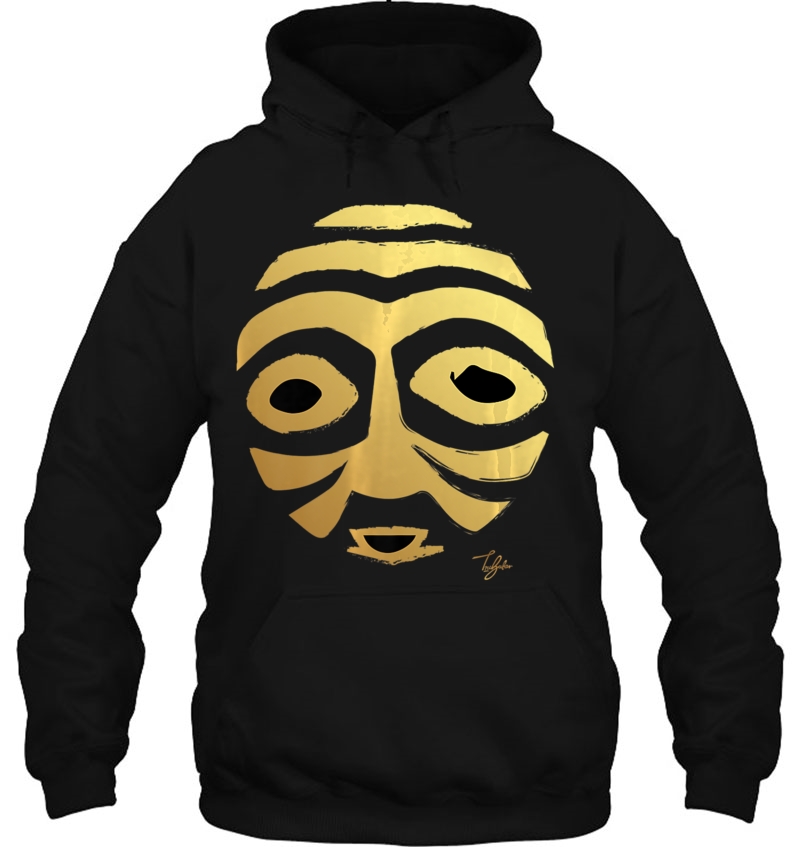 Gold Warrior Mask With Black Eyes Hoodie