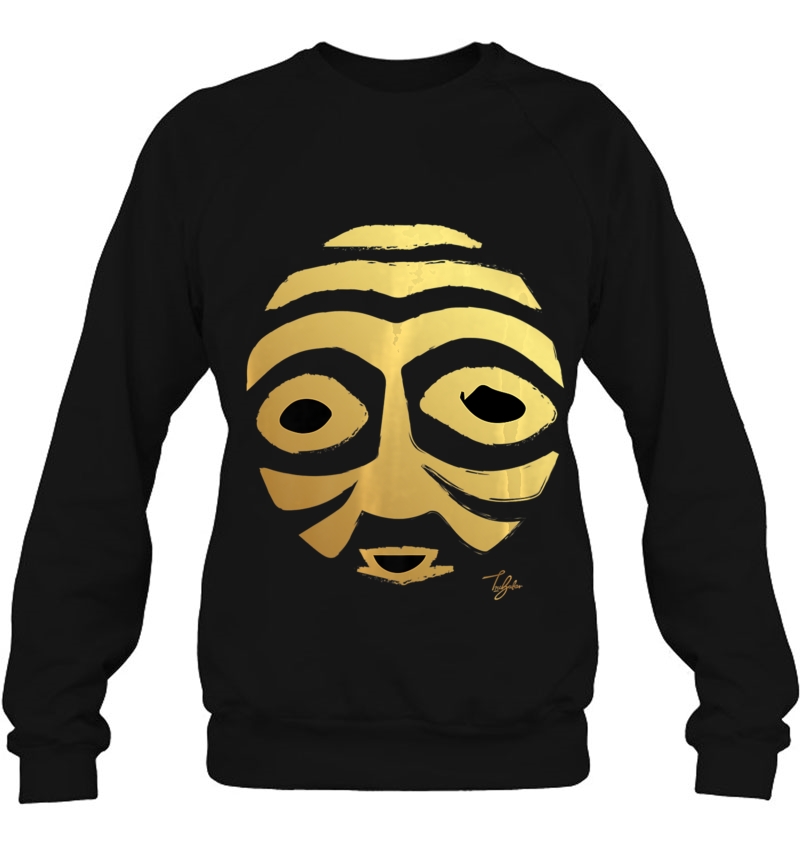 Gold Warrior Mask With Black Eyes Sweatshirt
