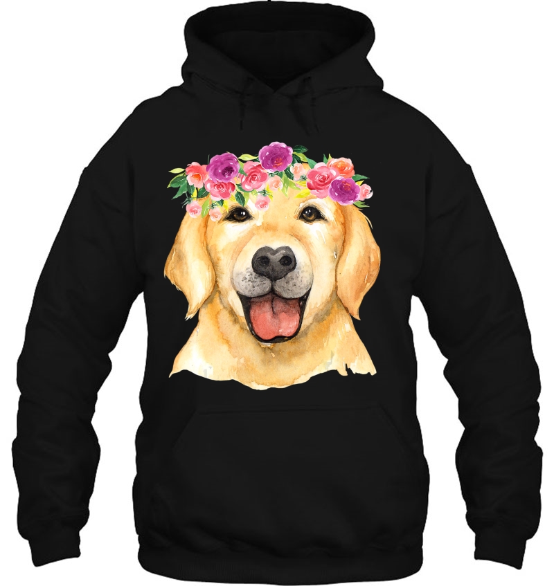 Golden Retriever Cute Golden Retriever With Flowers Mugs