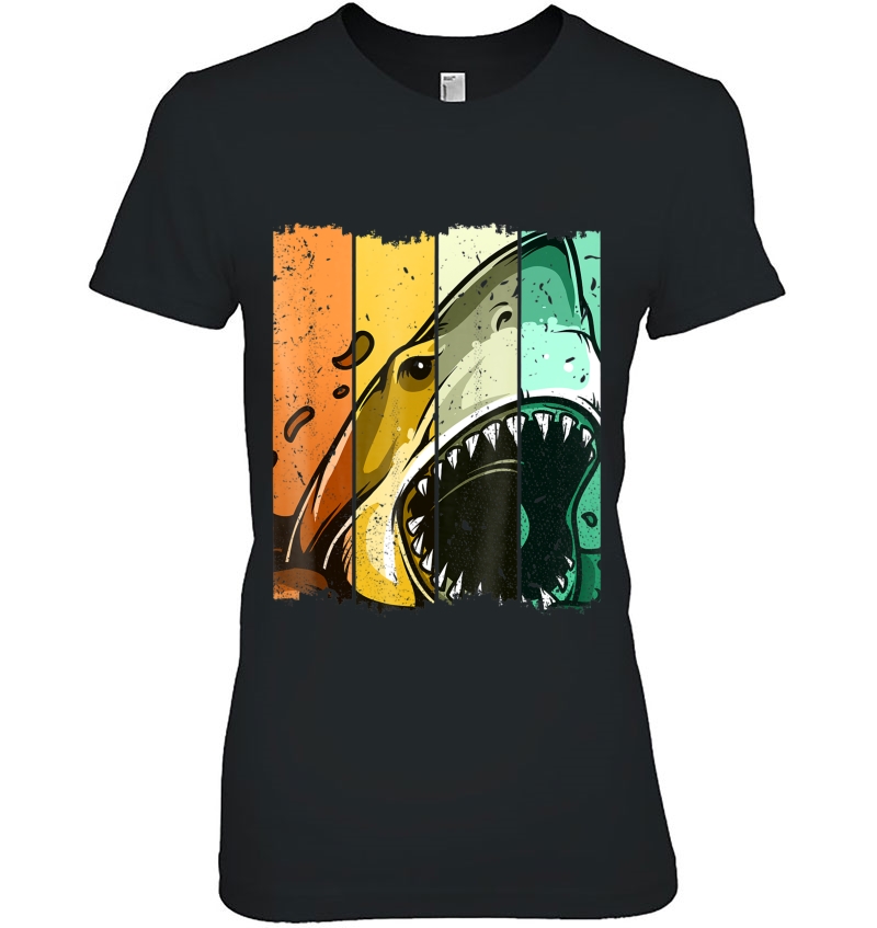 Great White Shark Attack Shirt Animal Shark Lover Gift Ladies Tee