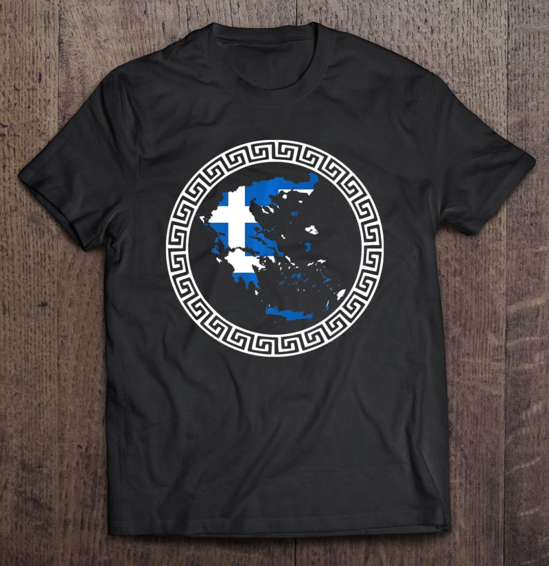 Greece Map Flag Greek Key Shirt