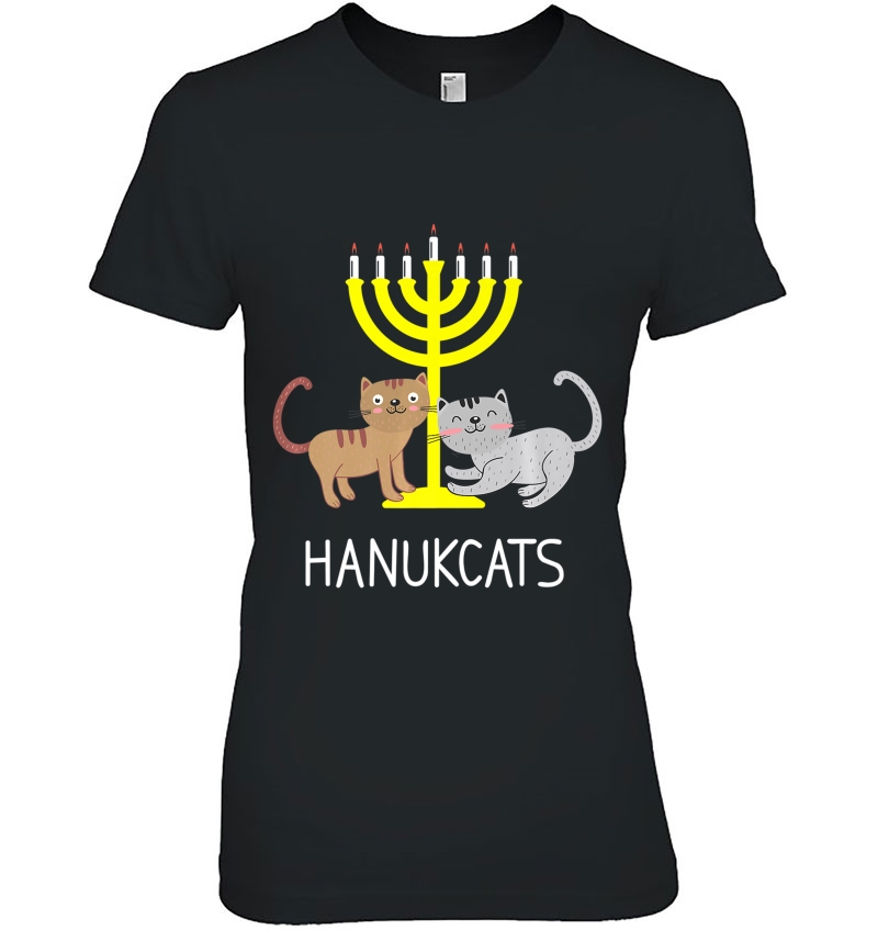 Hanucats Hannukah Cat Feline Cute Hanukkah Design Premium Hoodie