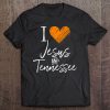 I Love Jesus And Tennessee Shirt Orange Heart Cute Fan Gift Tee