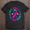 I Wear Teal Pink Blue For My Mom Thyroid Ribbon Tee