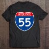 I-55 Interstate Highway Shield Sign Funny Tee