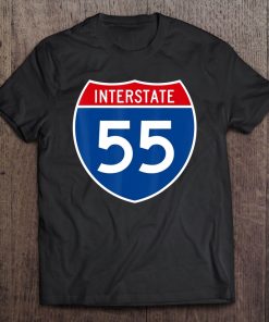 I-55 Interstate Highway Shield Sign Funny Tee