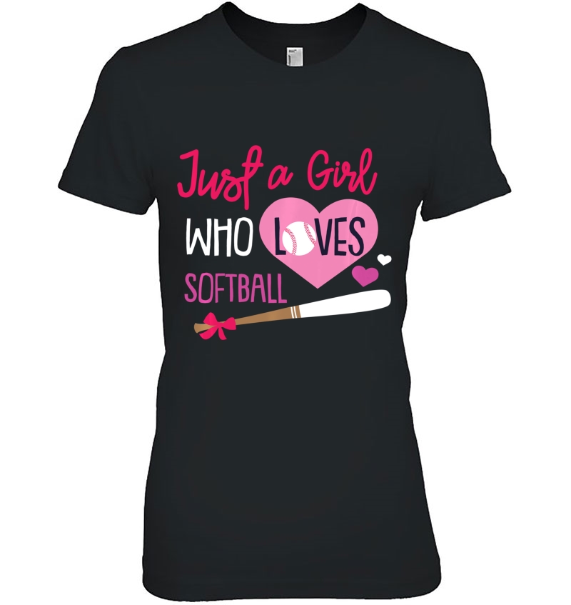 Just A Girl Who Loves Softball Softball Lover Pullover Hoodie