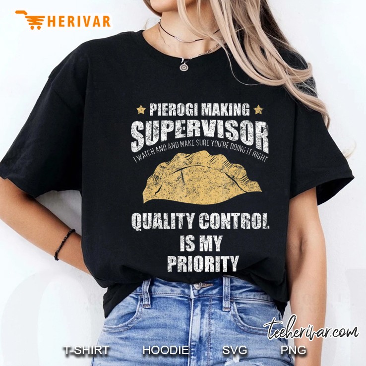 Pierogi Making Supervisor Polish Food Distressed Ladies Tee