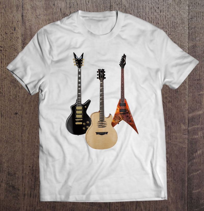 Acoustic And Electric Guitars Rock Music Player Cool Shirt