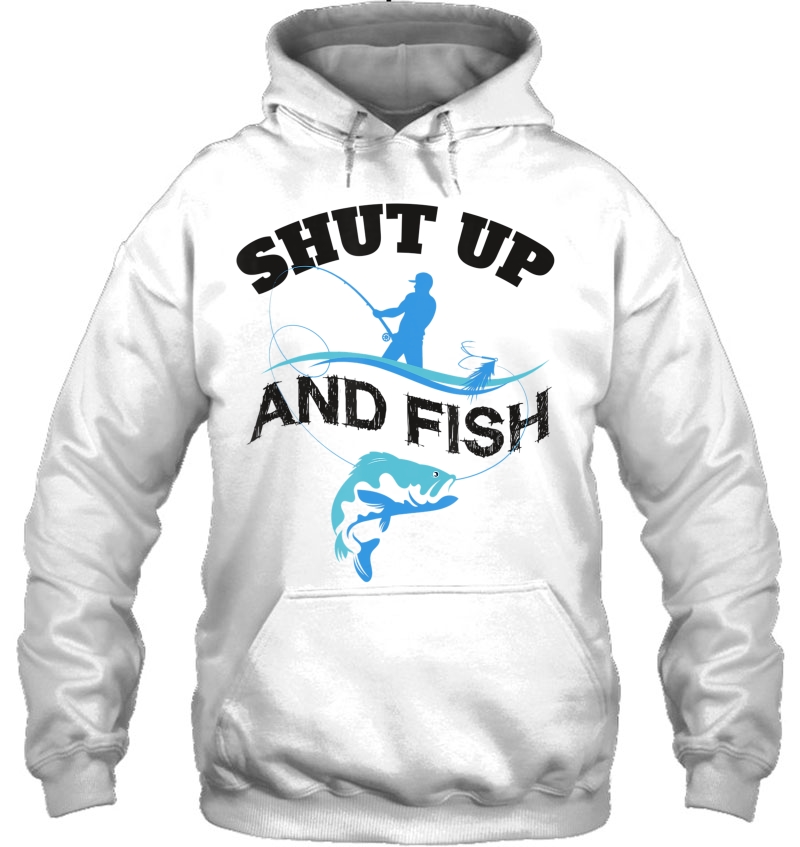 Fun Shut Up And Fish Novelty Art Fishing Silhouette Image Mugs