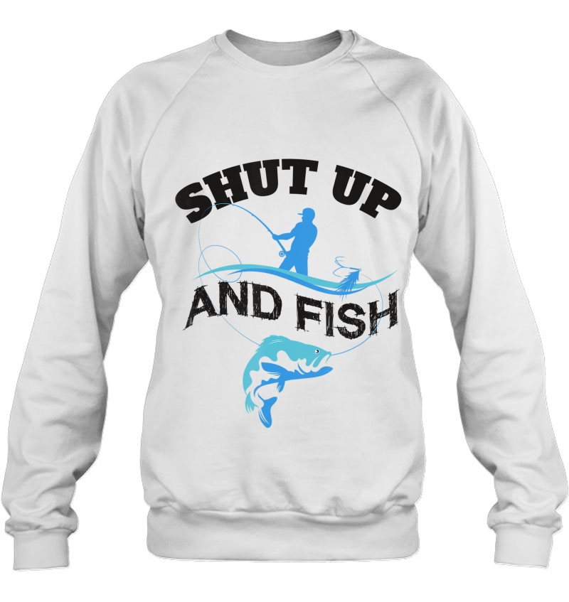 Fun Shut Up And Fish Novelty Art Fishing Silhouette Image Mugs