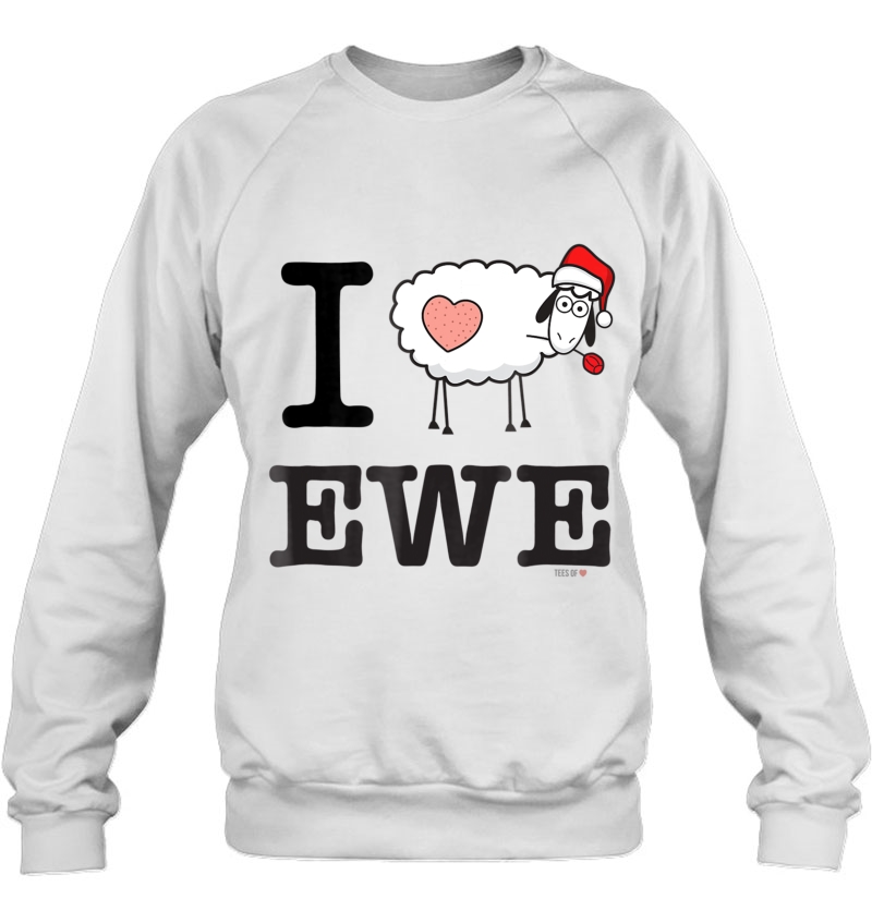 I Love Ewe ,Christmas Hat Sheep Love Heart I Love You Mugs