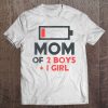 Mom Of 2 Boys 1 Girl Shirt Son Mothers Day Gift Birthday Tee